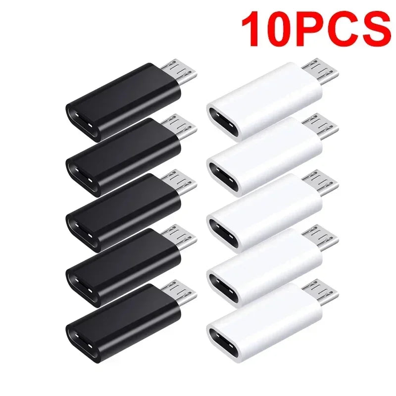 10-1Pcs Type C Male To Micro USB Female Adapter OTG Converter Micro-B To USB-C Connector Phone Charger Cable Adapter For Samsung