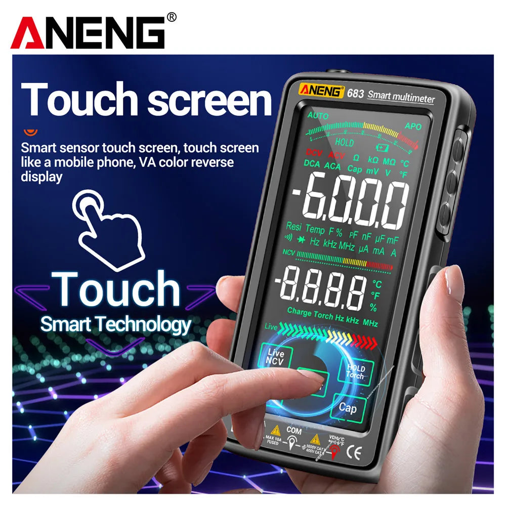 ANENG 683 Smart Multimeter Rechargeable High-end Touch 6000 Counts Multimetro Test Multitester AC/DC Voltage Tester Current Tool
