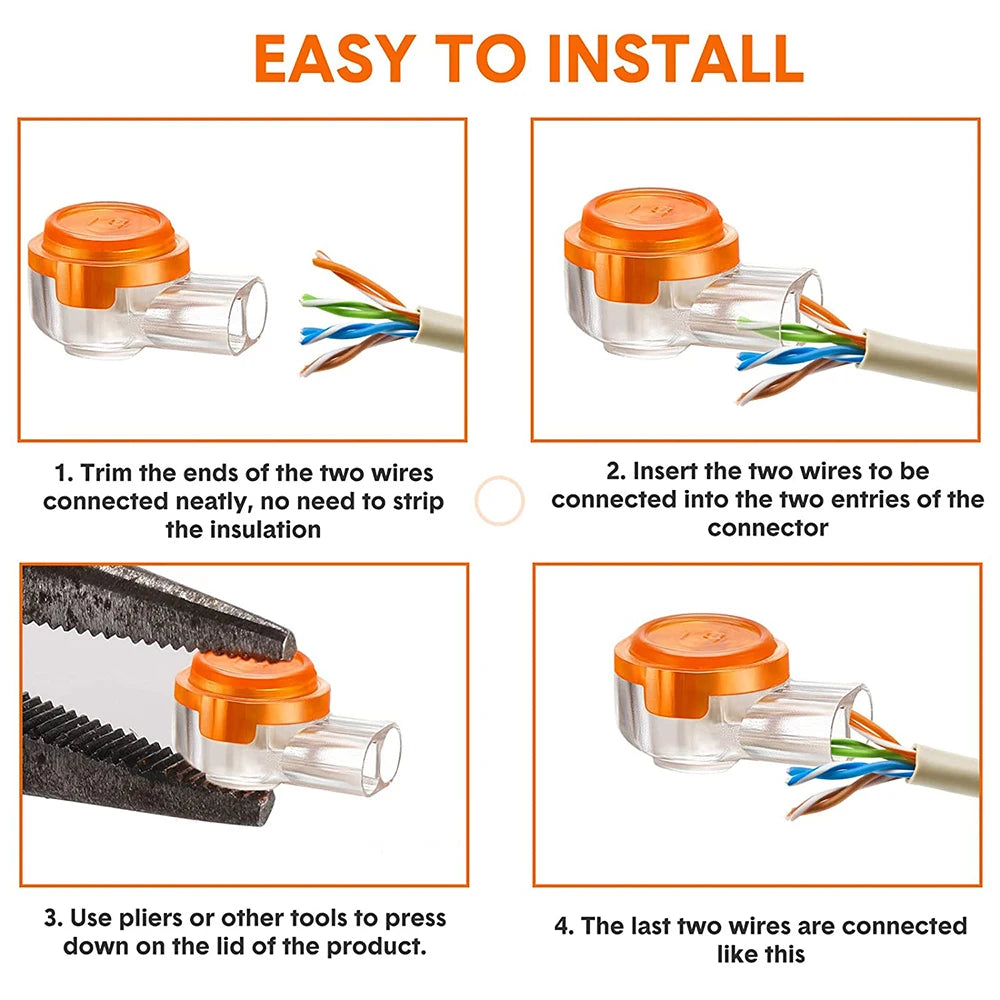 Hoolnx K1 K2 K3 Connector UY1 UY2 UR Wire Connector, Waterproof RJ45 RJ11 Telephone UY Splice Connector Network Cable Terminals