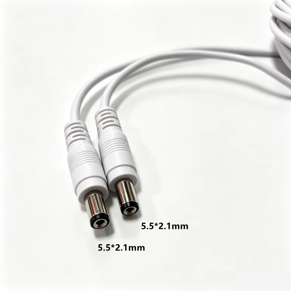 12V Extension Cord 5.5mm x 2.1mm DC Male To Male Extender Wire Security Camera Power Cable 1M/3M/5M/10M