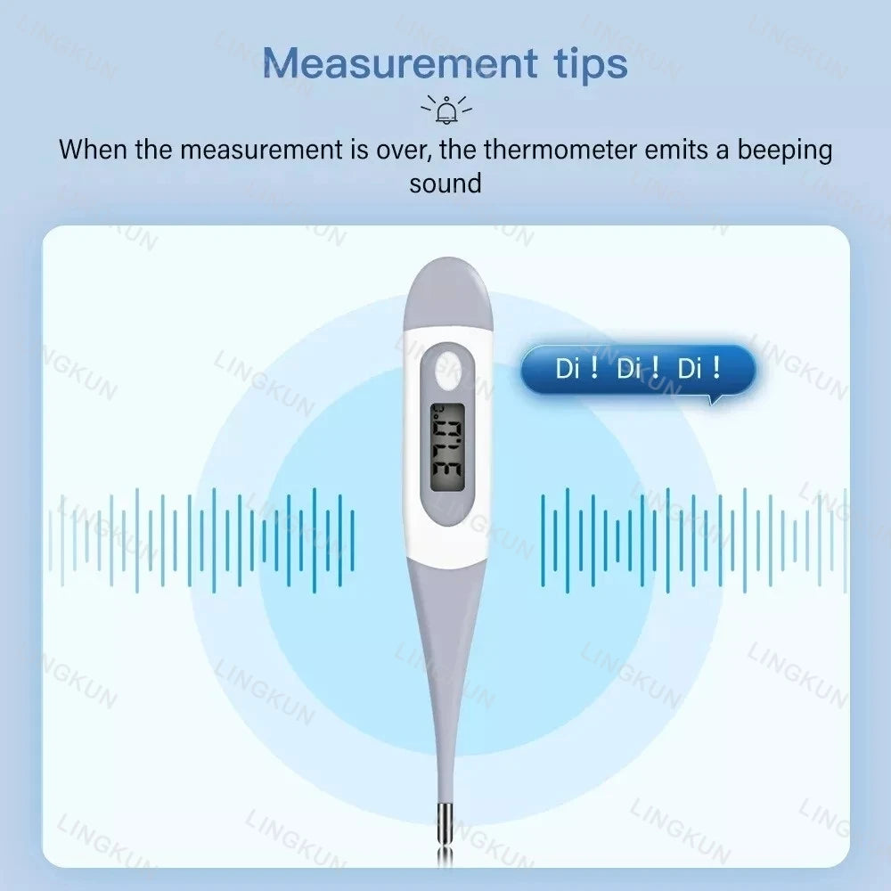 Thermometer for Adults, Soft Head Digital Oral Thermometer for Fever, Basal Thermometer with 15 Seconds Fast Reading