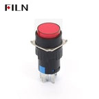 FILN 16mm 5-Unit LED Push Button Switch Momentary Latching Plastic Button 5pins Red Green Blue 12V 24V 220V Industrial Equipment