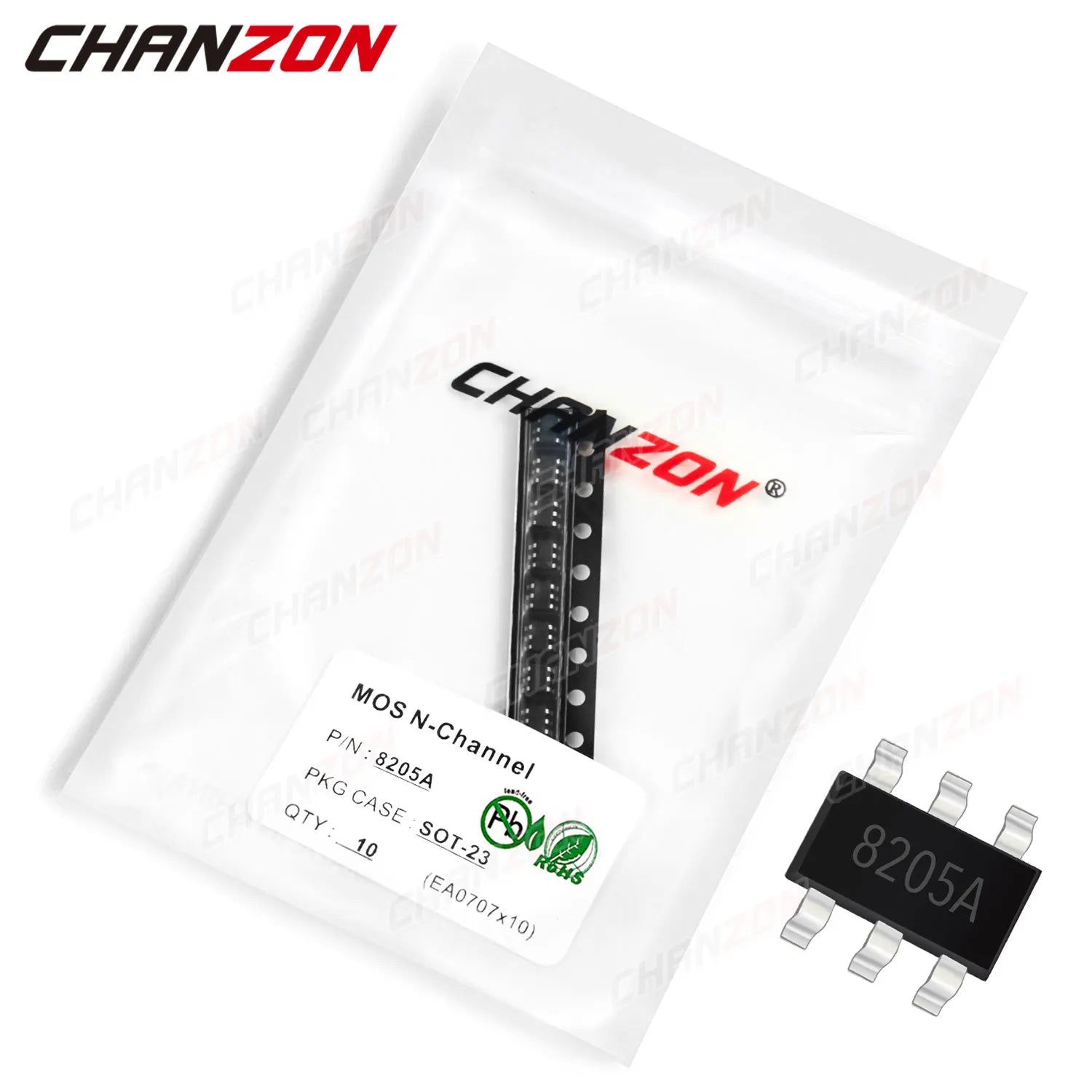 10pcs 8205A SOT-23 N-Channel 6 Pin SMD Mosfet Bipolar Junction Transistor BJT SIC Mos Fets Triode Tube Integrated Circuits
