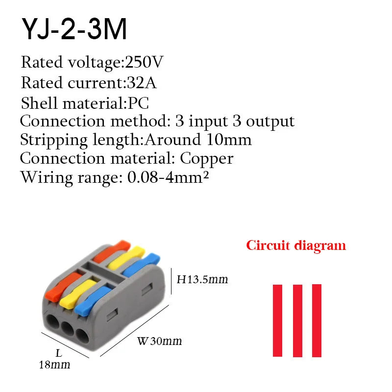 Wire Connector Quick Splitter Mini Splicing Universal Conductor Wiring Cable LED Terminal Block Push-in Electrical Connectors