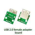 5pcs Micro Mini A Male USB 2.0 3.0 A Female USB B Connector Interface to 2.54mm DIP PCB Converter Adapter Breakout Board