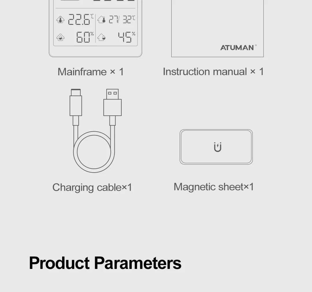 New DUKA TH3 Electronic Temperature Humidity Sensor Wifi Smart Electric Digital Hygrometer Thermometer Clocks Weather Station