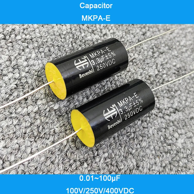 Bevenbi MKPA-E Axial Speaker Frequency Metalized Film Capacitor 100/250/400V 0.1uf-100uf