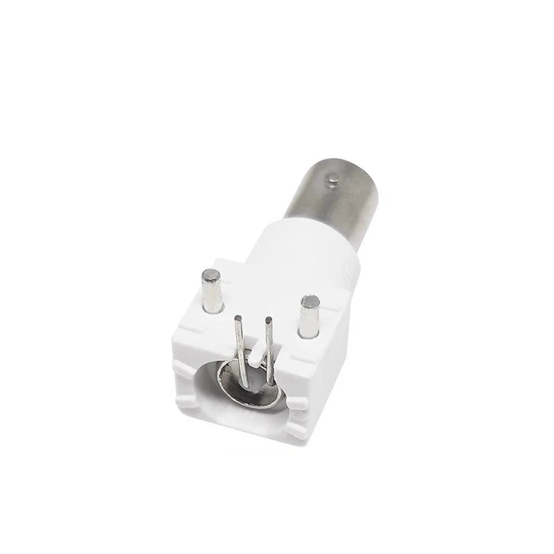 5pcs BNC Female Right Angle Panel Mount Plastic Type White PC Board PCB With Nut Bulkhead Connector