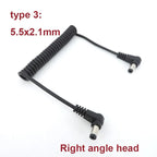 1m DC male to male right Angel Spring Cable connector 5.5mm x 2.1mm straight Plug Power charger 5.5 x 2.5 2.1 mm Extension Cord