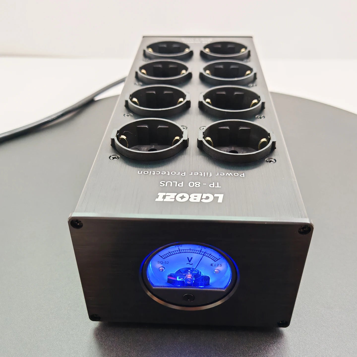 LGBOZI Tp80 Power Filter Socket Noise Reduction Overload Protection Voltage Display Function Audio Amplifier European Plug Board