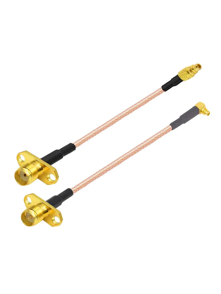 2PCS MMCX to SMA/RP-SMA Female Flange Panel Mount RG316 Pigtail FPV Antenna Extension Cord for TBS Unify PandaRC VTX