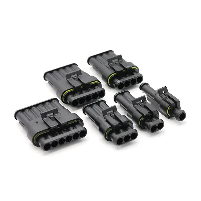 20/50/100Sets 1.5 Series AMP Automobile Connectors 1/2/3/4/5/6 Pin Super Seal Waterproof  Electrical Wire Connector PA66 Nylon