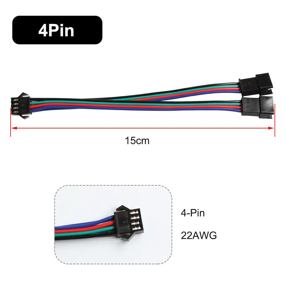 2Pin/3Pin/4Pin/5Pin/6Pin LED Strip Splitter Cable SM JST Connector 1 To 2 Male and Female For WS2812 WS2811 RGB RGBW Led Lights