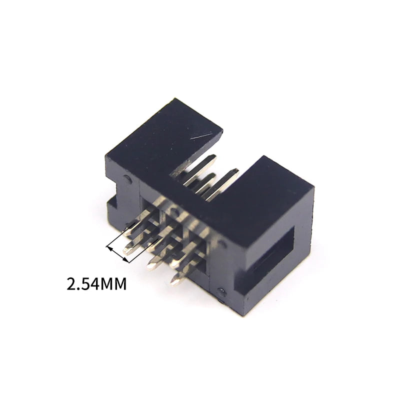 10PCS IDC/JTAG 2.54 DC3 Male Pin PCB Header Connector 2*3/4/5/6/7/8/26/40P Straight Shrouded Socket Box header pitch 2.54mm
