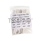 320PCS 720PCS 0603 0805 1206 SMD Capacitor Assorted Kit 16/36/50Values 1PF - 10UF Capacitance Set 100NF 0.1UF 1UF 2.2UF 4.7UF