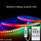 WS2812B LED Strip Bluetooth Wifi Music Controller Kit Individually Addressable Smart RGB LED Tape 30/60/74/96/144Leds/m USB DC5V
