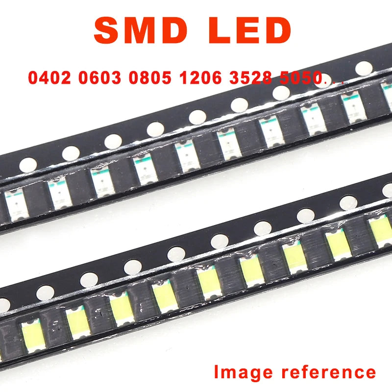 1 reel 0402 0603 0805 1206 3528 5050 5730 3020 3014 4014 SMD LED Red Yellow Green White Blue Orange Light Emitting Diode