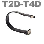 USB 2.0 Type C Ribbon Flat Cable Shielded Extension FPC Cable USB 2.0 USB-C 90 Degree Up/Down Angled Connectors 5CM-3M For TV PC