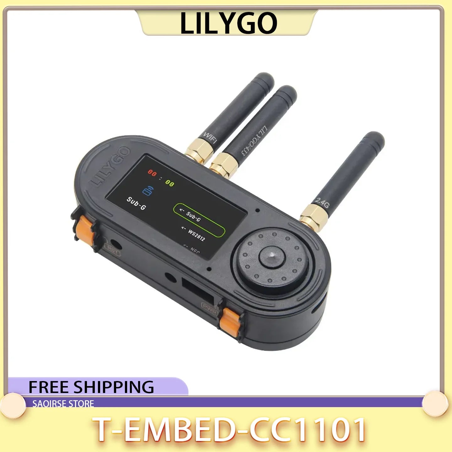 T-Embed CC1101 Plus ESP32-S3 Development Board Multifunctional Sub-1GHz 2.4GHz Dual RF Band 1.9" LCD NFC IR Remote IoT Module