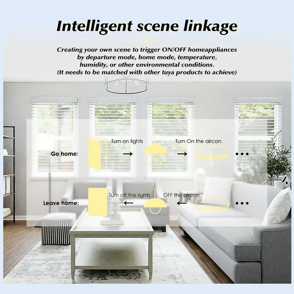 Work With Tuya WiFi Smart Touch Wall Switch RF433MHz 1/2/3/4 Gang Touch Sensor for LED Light Voice Control Alexa And Google Home