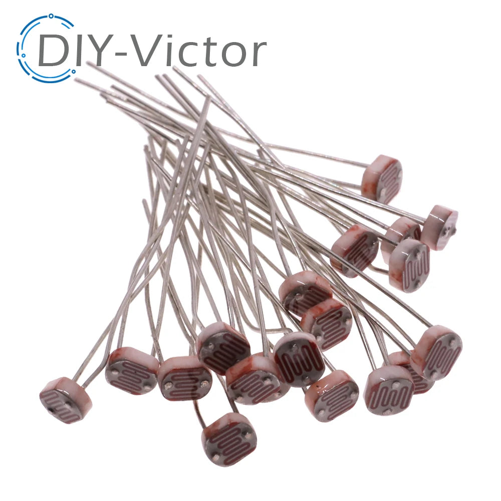 50pcs (5 Values * 10pcs) LDR Photo Light Sensitive Resistor Photoelectric Photoresistor Kit for Arduino 5506 5516 5528 5537 5539