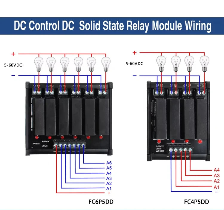 FCGK 1 2 4 6 8 Channel Solid State Relay Module PNP OR NPN Board 5V 12V 24V 32VDC PCB DC TO AC SSR Module