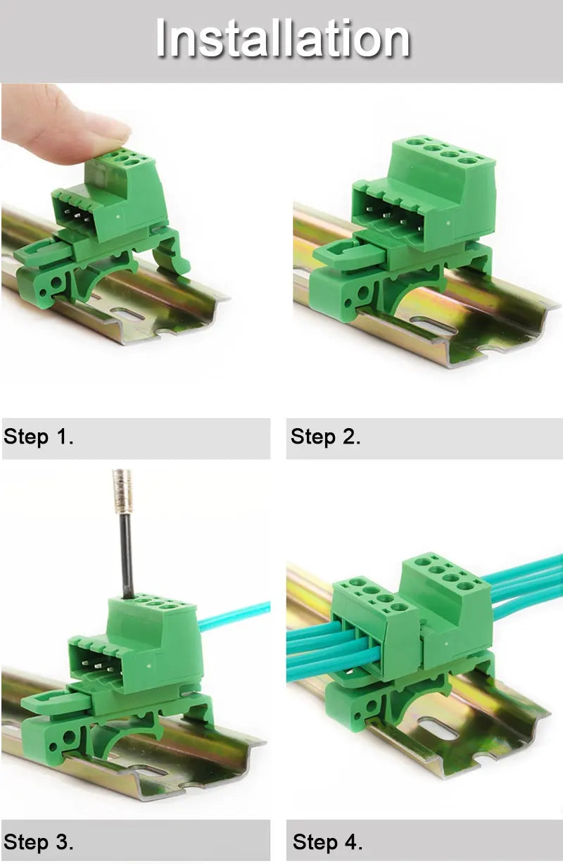 1Sets 2EDG-UKR-5.08mm Cable Butt Joint 35mm Rail Type Terminal Block Screw Plug-in Wire Connector Solderless Butt Joint 2P-24P