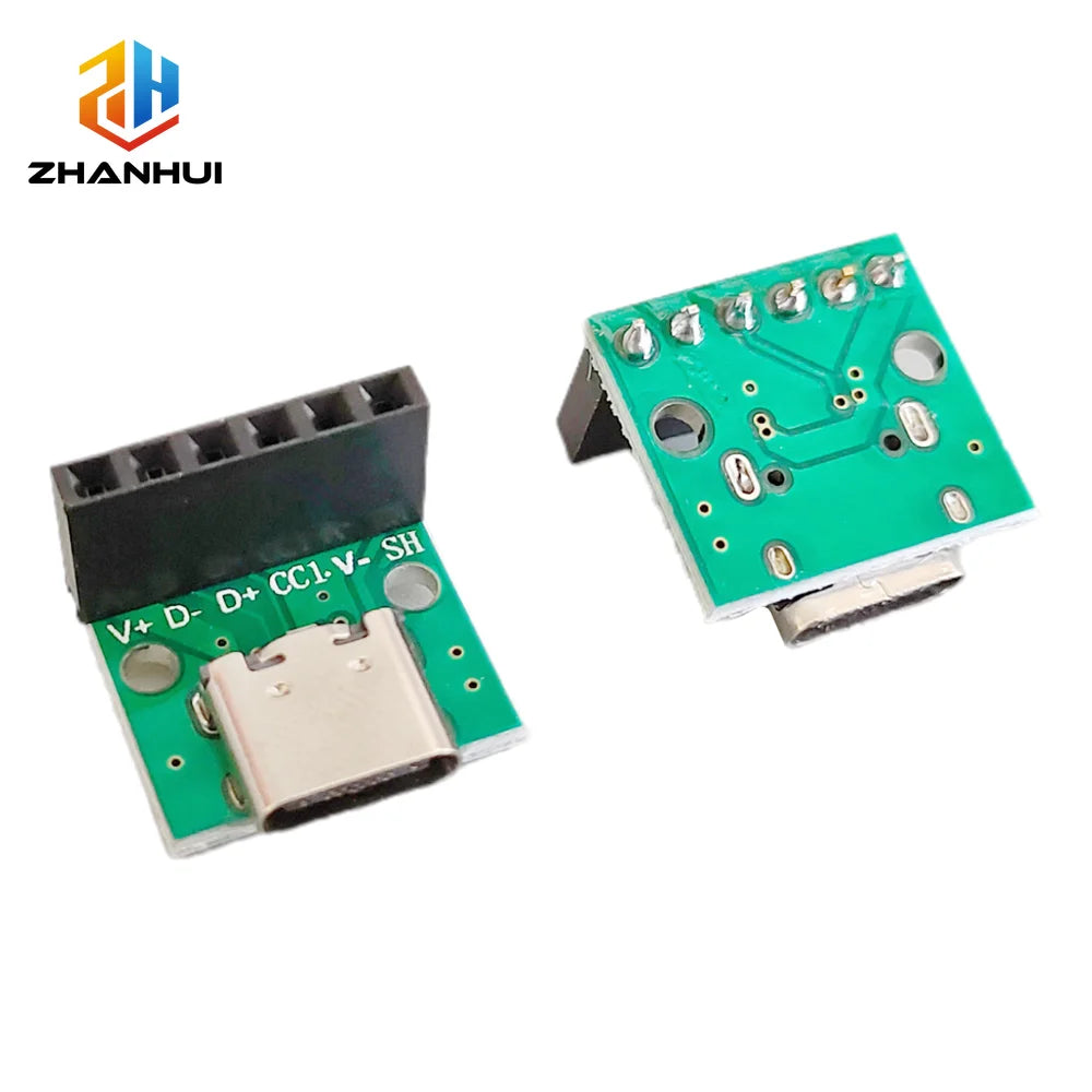 5/10/20Pcs USB 3.1 Type C 16 Pin to 6P 2.54mm Test PCB Board Adapter Connector Socket for Data Line Cable Transfer & Debugging