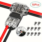 10/100PCS Wire Cable Snap In T2 Connector No-solder No-peel Quick Terminal Connections Joiners Auto Plug Electrical Accessories
