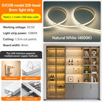 DC5V USB COB LED Strip Light 320LED/m High Density Flexible Self‑Adhesive LED Tape 3000K‑6500K For Cabinet TV Backdrop Decor