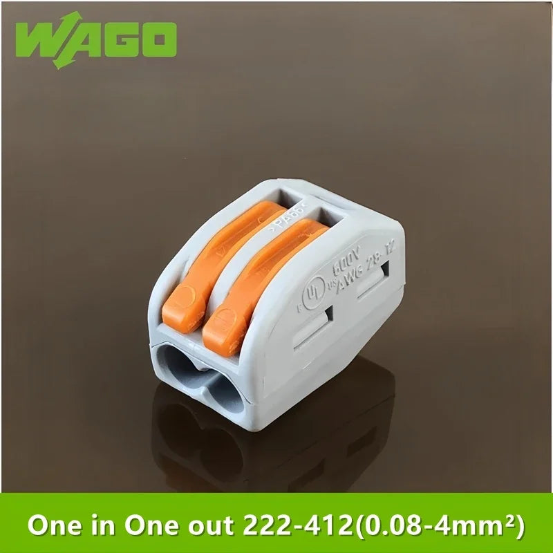 5/10pcs 222-412 222-413 222-415 WAGO Quick Wiring Terminal 2/3/5 Holes 0.08-4mm² Electrical Equipment Lever Wire Connector