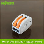 5/10pcs 222-412 222-413 222-415 WAGO Quick Wiring Terminal 2/3/5 Holes 0.08-4mm² Electrical Equipment Lever Wire Connector