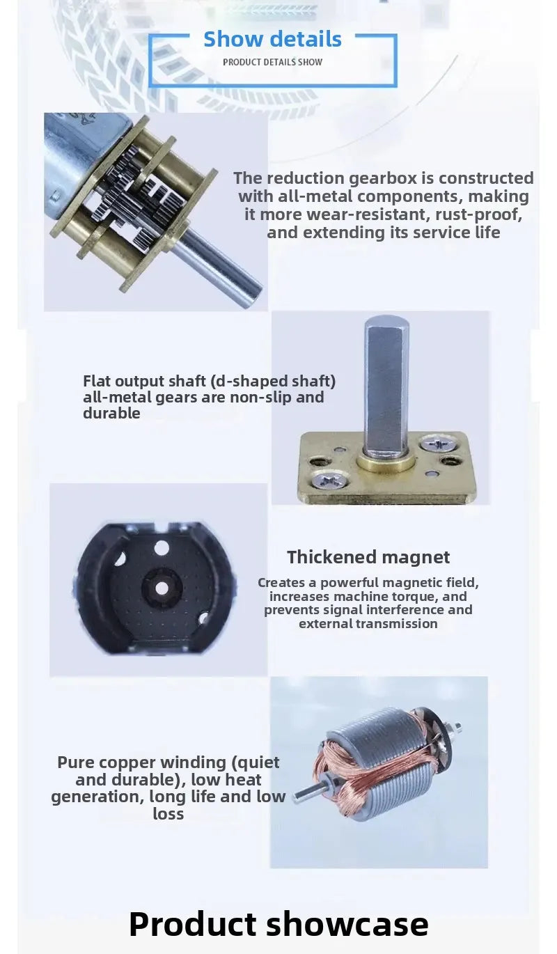 New Precision GA12-N20 Reduction Motor with Wire 3V 50rpm 6V  100rpm 12V  200rpm Micro DC Gear Reduction Motor