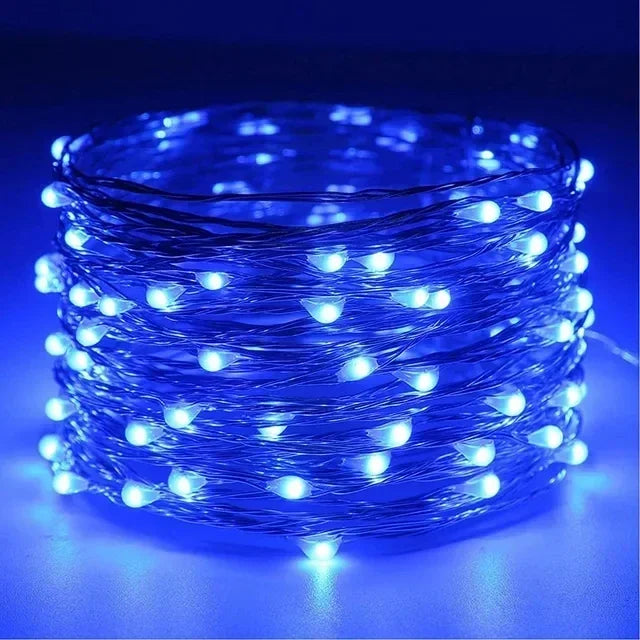 1m-30m LED String Light 8 Colors Fairy Lights LED Copper Wire Battery Powered for Wedding Party Christmas Decor Holiday Garland