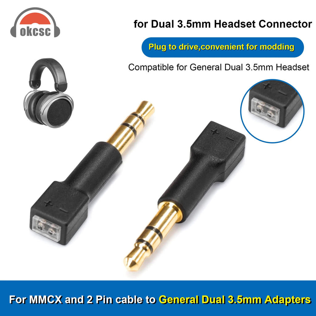 OKCSC MMCX Cable Connected to for Sony MDR EX1000 EX800 MDR7550 EX600 Earbuds Connector in Curved Shape Audio Jack Adapter