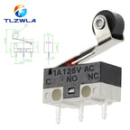 10PCS Micro Limit Switch Momentary Push Button Switch 1A 125V AC Mouse Switch 3Pins Long Handle Roller Lever Arm SPDT 12X6X6MM
