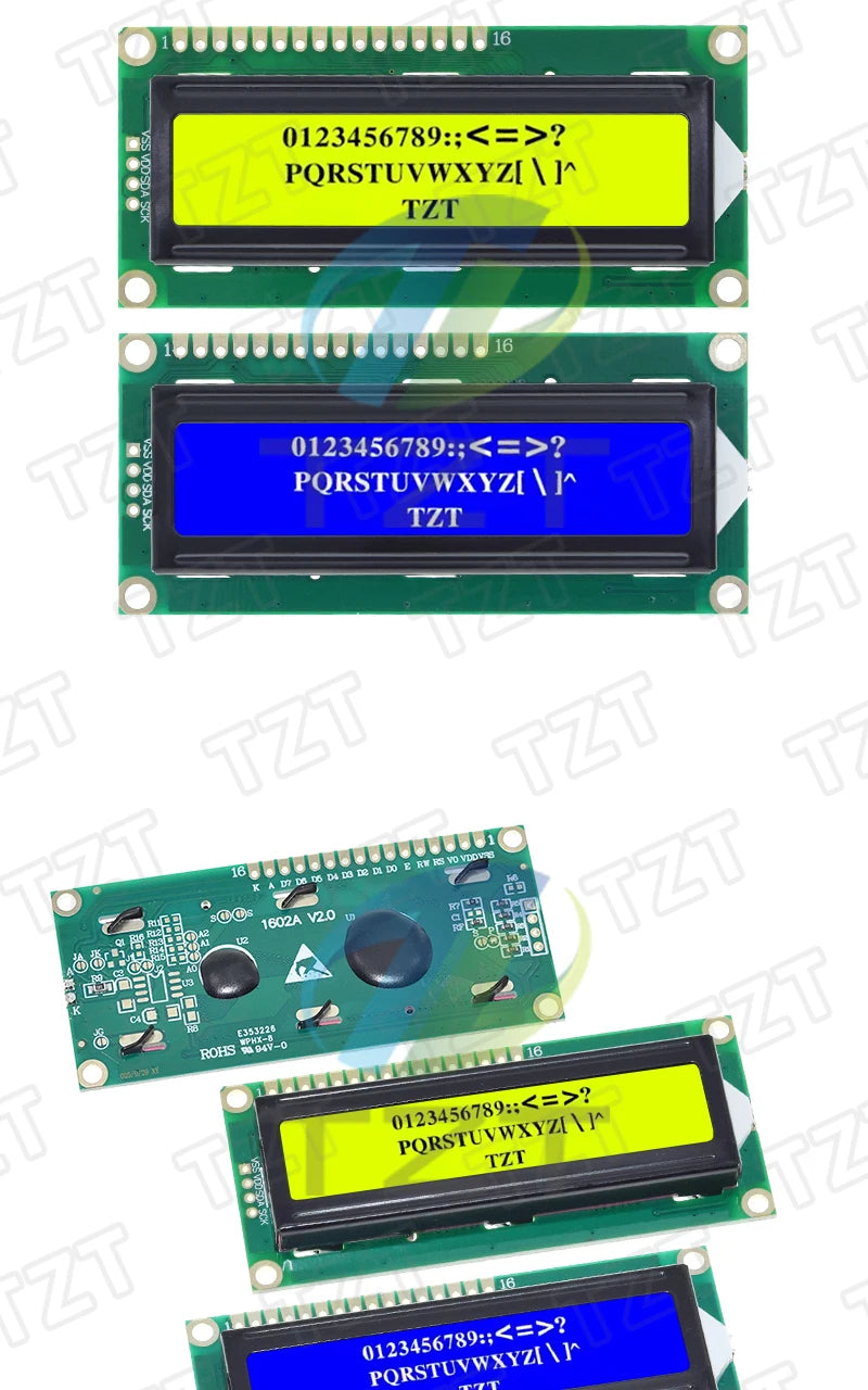 DIYTZT 1/3PCS LCD1602 1602 module Blue green screen 16x2 Character LCD Display Module HD44780 Controller blue blacklight