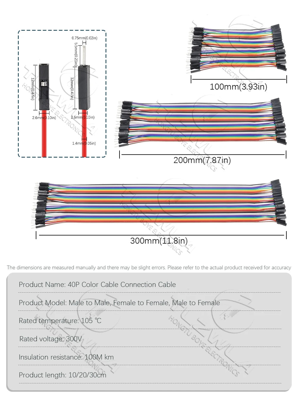 Dupont Line 10/20/30/40CM 40Pin Male to Male + Male to Female and Female to Female Jumper Wire Dupont Cable for Arduino DIY KIT