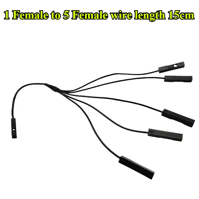 Dupont Terminal Wire 2.54mm 1 Male/Female to 2/3/4/5 Female/Male Jumper Splitter 2P/3P/4P/5P Pins Jumper Splitter Adapter Cable