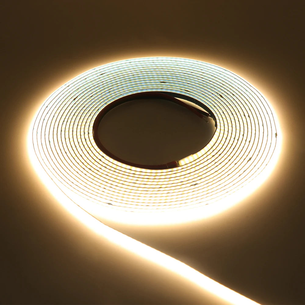 DC 5V 12V 24V COB LED Strip 320 384 480 528LEDs/m High Density Flexible COB LED Tape Light Bar 3MM 5MM 8MM PCB Linear Light
