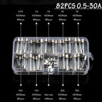 100Pcs  Fast-blow Glass Tube Fuses 5*20 Household Fuses Car Glass Tube Fuses Assorted Kit 5X20 with Box Fusiveis 0.1A-30A