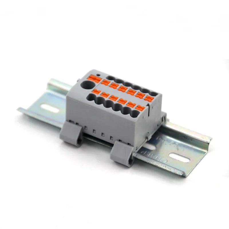 1PC 225 Series Wire Connectors Plug-in Electrical Terminal Block Spliceable One In Multiple Out Splitter Guide Rail Junction Box