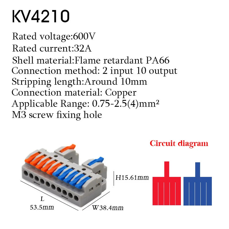 1PC Wire Connector Electric Universal Quick Conductor Splitter Push-in LED Cable Terminal Blocks Mountable Rail Junction Box