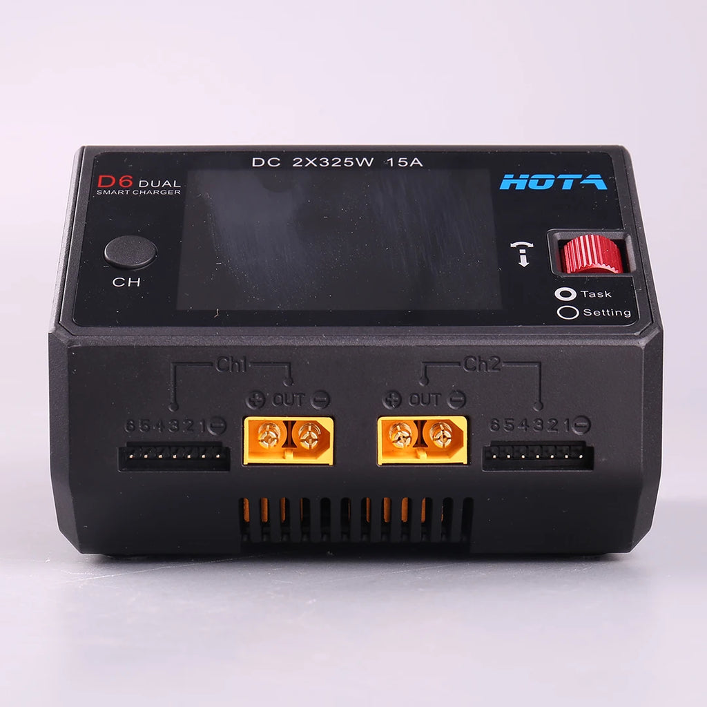 HOTA D6 DC650W 15A Dual Smart Charger Maximum current 1600mA Built-in Micro USB for 1-6S Lipo LiHV/NiZn/Nicd/NiMH Battery