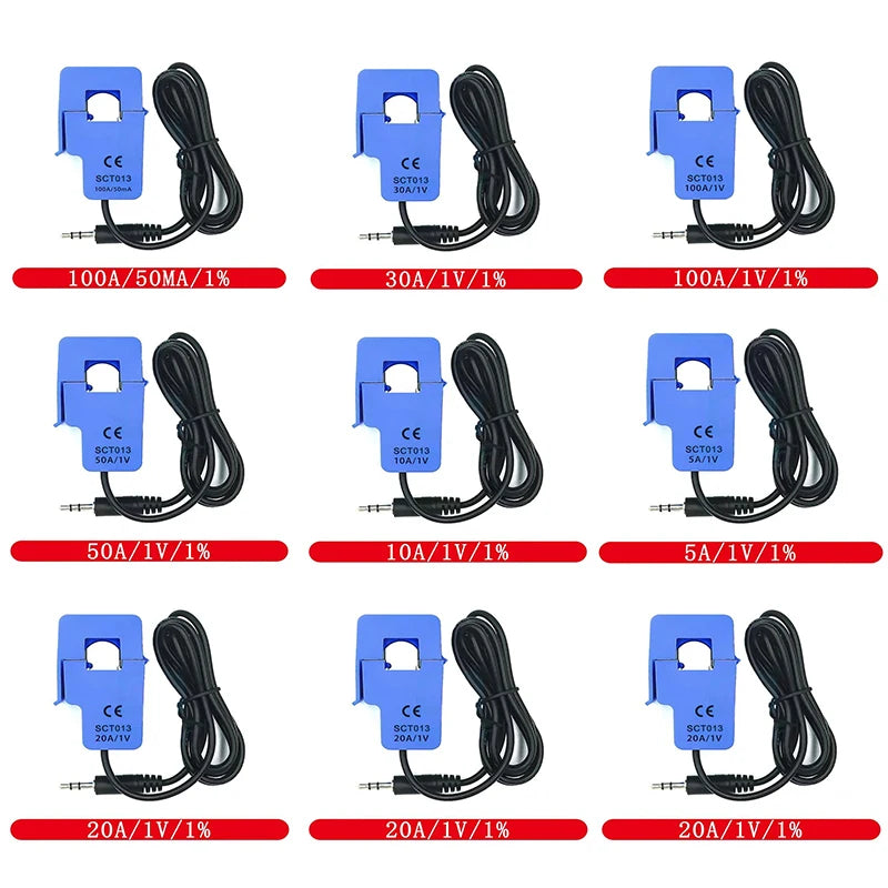1PCS SCT-013-000 5A 10A 20A 30A 50A 100A 50MA 1V 1% Non-invasive Split Core Current Transformer AC Current Sensor