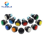 1PCS DIY Mini 12mm Momentary Waterproof Push Button Switch Horn Blue White Green Red Yellow Black 1A 250V Self-reset