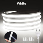 Super Bright 220V COB LED Strip Neon Lights 280LEDs/m Flexible Kitchen Lamp RA90 Waterproof LED Tape With EU Power Plug 1M-30M