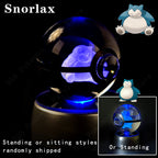 Pokemon Crystal Ball 3D Mewtwo Pikachu Gengar Pokeball 3D Night Light Lamp Glass Statue Pokemon Crystal Ball Birthday Gift