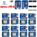 1-10pcs ESP8266 D1 Mini WIFI Development Board ESP-12F Wemos D1 Mini Nodemcu Lua Iot Board 3.3V Met Pins TYPE-C/Micro USB XZG