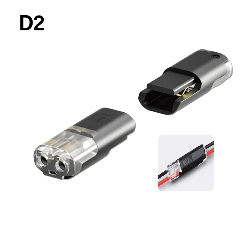Electric Wire Connector Free Stripping Quick Cable Connectors Dual line Interconnection Detachable Automotive Terminal Connector